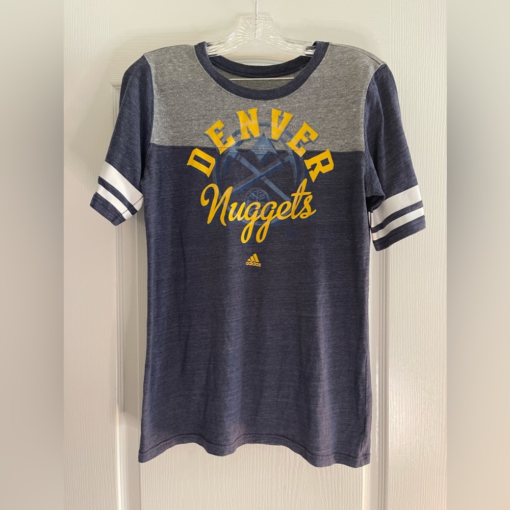 Adidas Denver Nuggets Womens Size Large Short Sleeve Jersey T-shirt